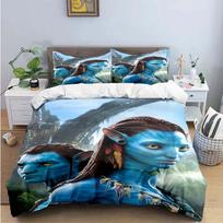 Avatar Movie Christmas Bedding Set 3D Cartoon Duvet Cover Pillowcase Adult Girl Bedroom Decoration Children Gift 100x135cm gray