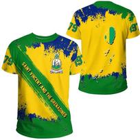 Saint Vincent and The Grenadines 3D Print Sport  Breathable Men T-shirt Jersey Fan Parent-child Short Sleeve Clothing 4XL