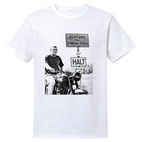 Steve McQueen The Great Escape HALT T-Shirt L white