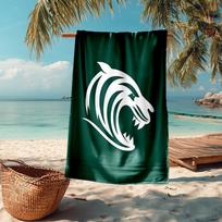Ultra-Soft Beach Towel with Leicester Tigers Theme,Ideal for Pool - Camping, Diving - Perfect Travel Essential, Vibrant Beach Towel. 70cmx140cm(27x55inch) black