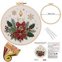 Handmade Cross Stitch Set Santa Claus Xmas Embroidery Craft Set New Year DIY Embroidery Kit  Adults 20cm StyleB