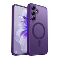 Luxury Matte Case For Samsung Galaxy A57 A56 A17 A36 A16 A36 A37 5G S26 S25 S24 Ultra Plus FE S25Plus S24FE S25FE Magsafe Cover tamsiai violetine spalva