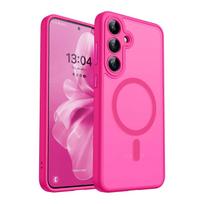 Luxury Matte Case For Samsung Galaxy A57 A56 A17 A36 A16 A36 A37 5G S26 S25 S24 Ultra Plus FE S25Plus S24FE S25FE Magsafe Cover raudona