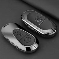 Cinko lydinio odinis automobilio nuotolinio valdymo pultelio dėklas apsauga Mercedes Benz 2022 C S klasės W206 W223 S350 C260 C300 S400 S450 S500 black