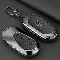 Cinko lydinio odinis automobilio nuotolinio valdymo pultelio dėklas apsauga Mercedes Benz 2022 C S klasės W206 W223 S350 C260 C300 S400 S450 S500 black