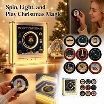 Christmas Rotating Disc Night Light with, Singing Music Box Fridge One Size