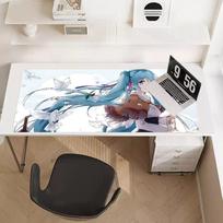 Hatsune Miku pliušinis ilgas žaidimų pelės kilimėlis Anime estetinė stalo kilimėlis Neslystantis žaidėjo pelės kilimėlis Dydis klaviatūroms Kilimėlis 30x80x0.2cm gray