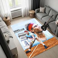 Rafael Nadal Area Rug, Tennis Player Portrait Arc de Triomphe Print Non Slip Floor Carpet for Living Room Bedroom Sports Fan Decor 60x90cm( 23x35in )