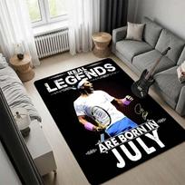 Rafael Nadal Area Rug, Tennis Player Portrait Arc de Triomphe Print Non Slip Floor Carpet for Living Room Bedroom Sports Fan Decor 80x120cm( 31x47in)