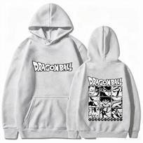 Dragon Ball Men's Hoodie With Double-sided Black And White Print High Quality Warm Sweatshirt For Autumn Winter Women And Men Hoodies L white