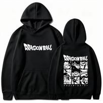 Dragon Ball Men's Hoodie With Double-sided Black And White Print High Quality Warm Sweatshirt For Autumn Winter Women And Men Hoodies XXXL black