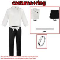Anime Okkotsu Yuta Cosplay Jujutsu Cosplay Kostiumas Kaisen Vienodas Palto Kelnės Diržas Okkotsu Yuta Kostiumas Žiedas Helovino Cos Suaugęs Vyras S white