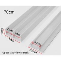Painted white Wardrobe sliding door track door double rail Flat sliding door wooden door Door aluminum alloy Double track white    70cm
