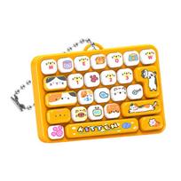 Cartoon 26 Keys Keyboard Keychain Mini Keyboard Clicker Keychain  Bag Ornaments geltona