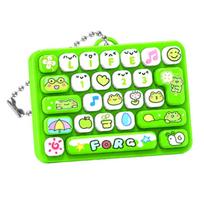 Cartoon 26 Keys Keyboard Keychain Mini Keyboard Clicker Keychain  Bag Ornaments žalia