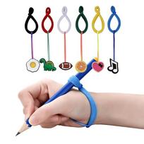 Elastic Finger Placement Bands for Pencils, Six Writing Supports for Children Using Either Hand for Routine Writing