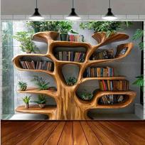 Tree Shaped Bookshelf Tapestry Featuring Lush Plants Perfect Wall Decor for Bedroom Dorm and Living Room 40 x 60 cm Peach Skin Tapestry – 1 Piece black