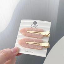 2Pcs Simple Pink Seamless Hair Clips for Women Korean Hair Styling Tool Sweet Bangs Clip Duckbill Clips Hairpins gray