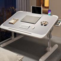 Ergonomic Adjustable Height Lifting Bed Table Display Stand with Drawer Foldable Laptop Table Lazy Learning Desk Working