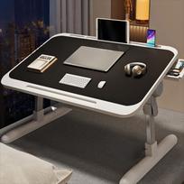 Ergonomic Adjustable Height Lifting Bed Table Display Stand with Drawer Foldable Laptop Table Lazy Learning Desk Working