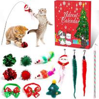 Christmas Pet Countdown Blind Box Dog Toy With Plastic Material For Holiday Gift And Cat Play Cat Toy B red
