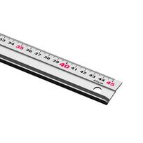 Non Slip Metric Ruler with Raised Finger Guard and Aluminum Alloy Body for Drafting Layouts and Straight Cut Tasks white