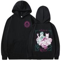 Anime JoJo Bizarre Adventure Hoodies Kira Yoshikage Killer Queen Sweatshirts Men Women Clothing Fashion Casual Comfort Pullovers S juoda