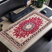 Persian Rug Texture Mouse Pad Desk Mats Gaming Room Decoration Desk Gadgets Carpet Mousepad Speed Office Decor Keyboard Mat 300X800X2MM gray