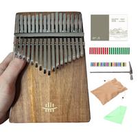 Hluru Professiona 21 Key Walnut Kalimba 17 Key Resonator Thumb Piano Rosewood Finger Piano Glossy Box Mbira for Beginner