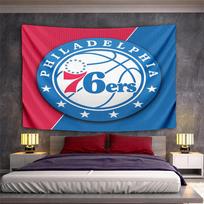 Philadelphia 76ers NBA Team Logo Tapestry Wall Hanging Retro Sports Decor for Bedroom Living Room Man Cave Game Room Gift 150x200cm(59x78in)