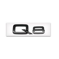 Gloss Black Car Front Hood 4Ring Logo Bonnet Grill Rear Trunk Emblem Sline For a2 Q8 Badge Quattro Sticker Refitred Decoration Gloss black black