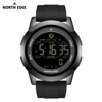 NORTH EDGE Luxury Men Women Pedometer Digital Wristwatch Waterproof 50m Sports Dual Time Alarm Clock Couple's Watches APOLLO gray