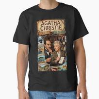 Agatha Christie Poster – Hercule Poirot Miss Marple Whodunit Oil Painting Classic T-Shirt M beige
