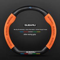 For Subaru Outback Brz Wrx Xv Ascent Forester Impreza Legacy Car Suede Carbon Fiber Leather Steering Wheel Cover Accessories black