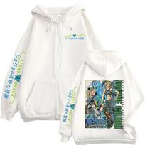Anime JoJo Bizarre Adventure Jolyne Cujoh Stone Ocean Manga Zipper Hoodies Men Women Clothing Fashion Hip Hop Zip Up Sweatshirts XL balta