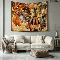 Anime N-NARUTO Wall Tapestry Aesthetic Wall Hanging Printed Fabric Blanket Decorative Tapestries for Bedroom Living Room Home Decor 130cm x 150cm