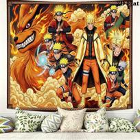 Anime N-NARUTO Wall Tapestry Aesthetic Wall Hanging Printed Fabric Blanket Decorative Tapestries for Bedroom Living Room Home Decor 150cm x 200cm