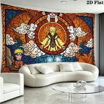 Anime N-NARUTO Wall Tapestry Aesthetic Wall Hanging Printed Fabric Blanket Decorative Tapestries for Bedroom Living Room Home Decor 180cm x 230cm