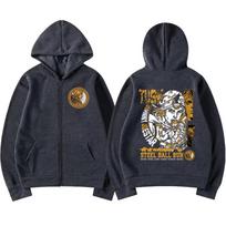 Anime Jojo Bizarre Adventure Zipper Hoodies Johnny Joestar STEEL BALL RUN Manga Zip Up Sweatshirts Men Fashion Pullovers Coats M black