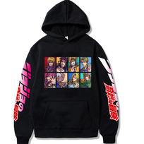 Japanese Anime Jojo Bizarre Adventure Harajuku Hoodies Printed Men's Hoodie Male Streetwear Fashion Casual sweatshirt Coat S juoda