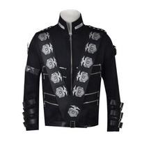 Michael Jackson Stage Jacket For Cosplay And Theater With Polyester Material For Party And Role Play S black