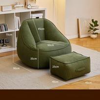 Single Bean Bag Sofa Living Room Sofas Frameless Lazy Sofa Chair with Filler Relax Soft Comfort Sofas Bedroom Relaxing Furniture žalia