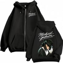 Michael Jackson 90's Classics Zipper Hoodies Men Women Clothing Rock Fashion Zip Up Pullovers Casual Loose Fleece Sweatshirts L juoda
