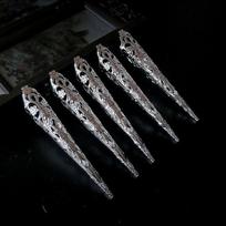 Antique Style Queen Knuckle Rings Finger Tip Protection Belly Dance Accessories Nail Rings Set sidabras