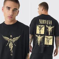 Rock Band Nirvana in Utero Album Graphics Cotton T-shirt 2026 Summer High-Quality Men's and Women's Fashion Streetwear T Shirt 3XL brown