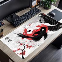 Koi Fish Mouse Pad Desk Mats Gaming Room Decoration Desk Gadgets Laptop Accessories Carpet Mousepad Office Decor Keyboard Mat 350X600X2MM