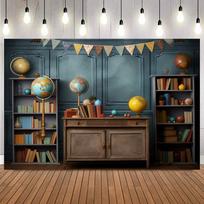 Welcome Back to School Backdrop School Season Old Classroom Vintage Desk Blackboard Color Pens Note Books Photography Backgroud22 59×39inch/150*100cm gray