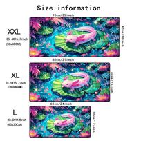 Lotus Pond Cute Axolotl Mouse Pad Large Computer Office Game Table Mat Rubber Antislip Stitched Keyboard Mats 90x40 Desk Pads 800x300X2mm blue