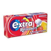 Wrigley Extra Refresher Sugar-Free Gum Strawberry & Lemon 8-Pack blue