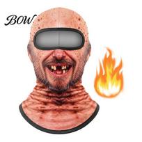 Realistic Balaclava for Snowboarding Old Man Ski Mask, Face Print Balaclava, Novelty Mask with Neck Humorous Winter Coverage Cycling Skiing Regular Style beige